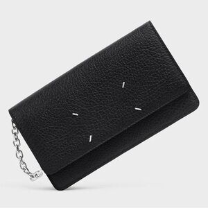 Maison Margiela Four Stitch Wallet on Chain Black Leather Authentic Like New!